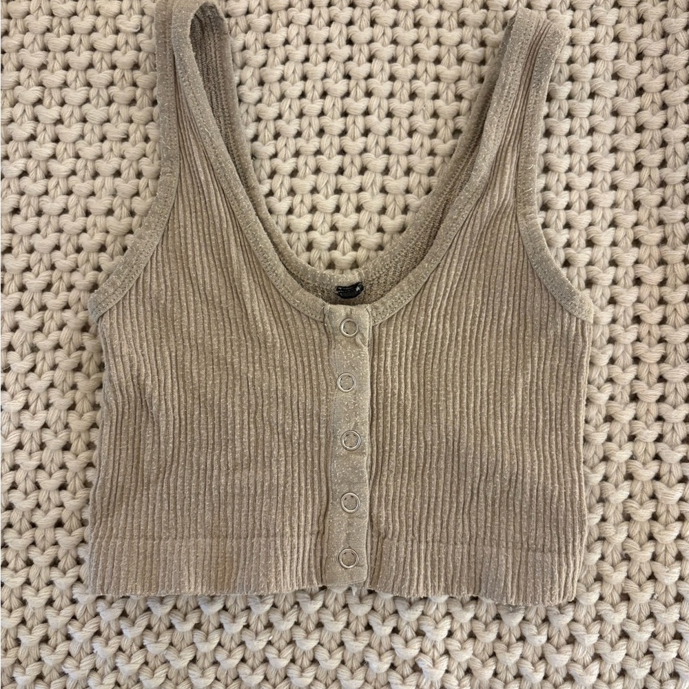 Urban Outfitters Ribbed Beige Crop Top